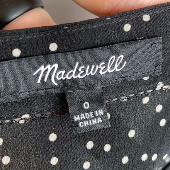 Madewell Black & White Dot Scatter Silk Inset Cami - Picture 6 of 10